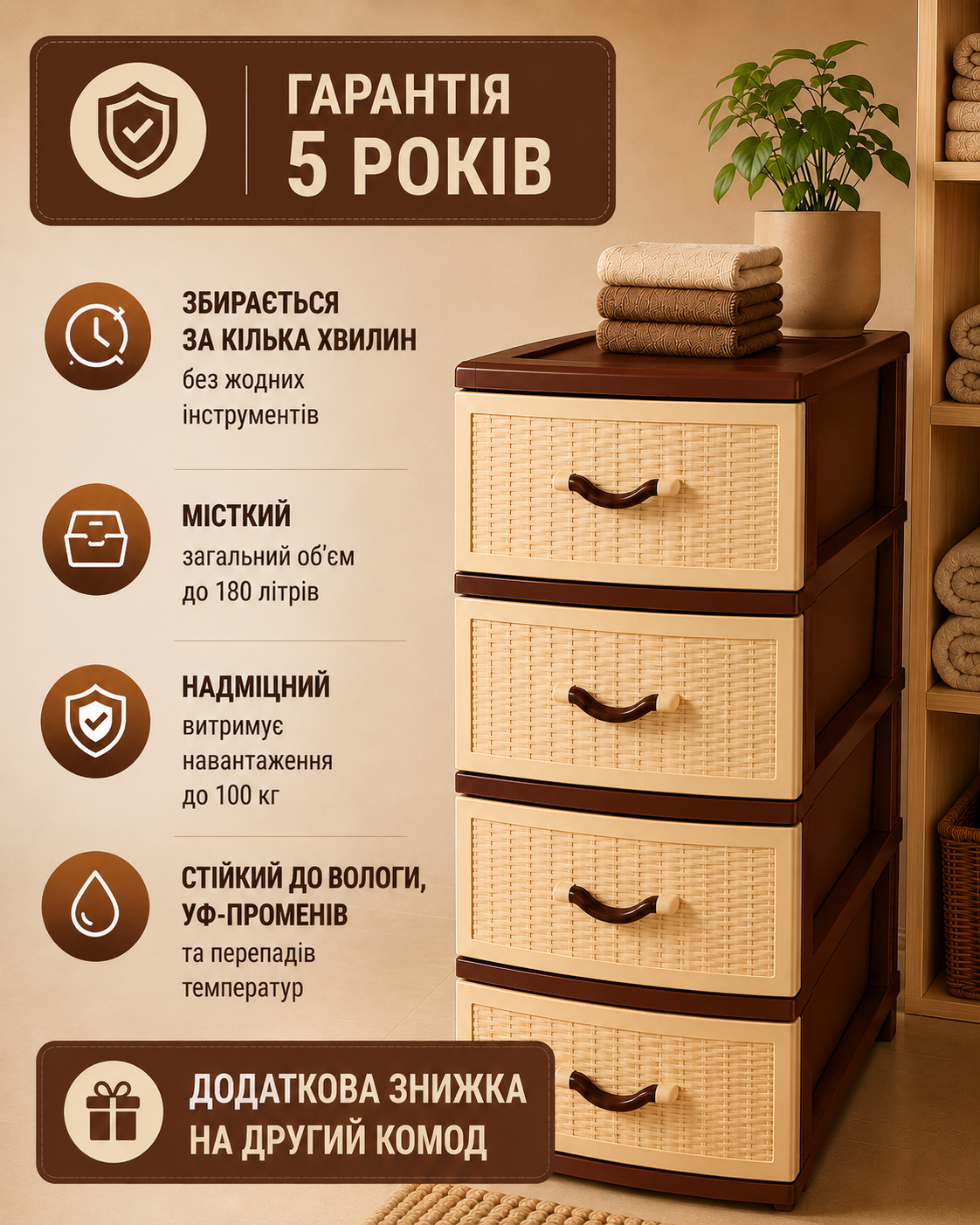 Універсальний полімерний комод